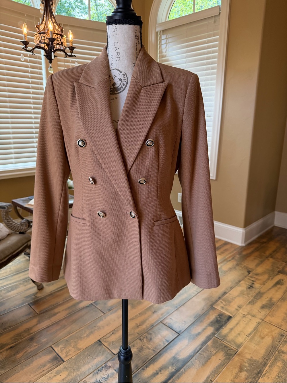 Zara Double-Breasted Blazer in Mauve-Taupe
